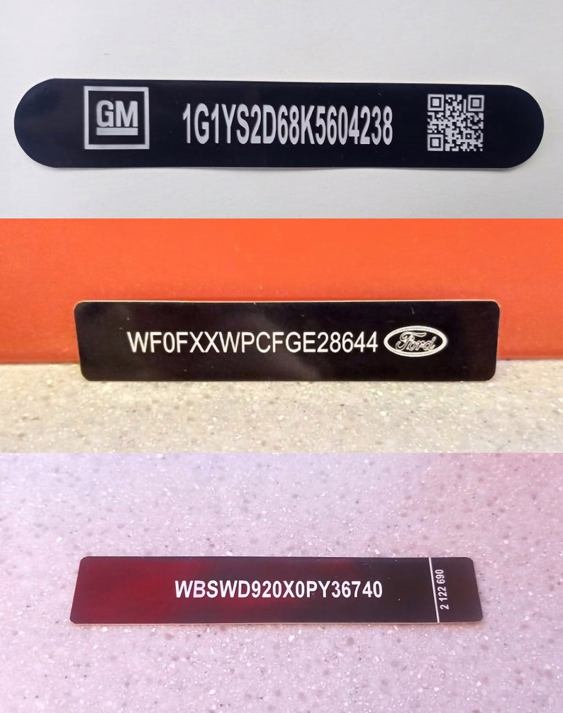 Windscreen/windshield Vin Sticker or Plate Etsy