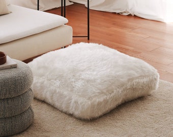 fur floor pillow