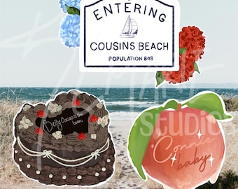 The Summer I Turned Pretty Stickers: Cousins Beach, Cacao Cake, Peach