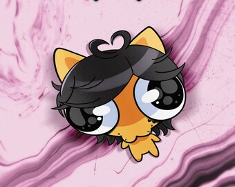 Noushi Silly Cat Meme Kiss Cut Sticker
