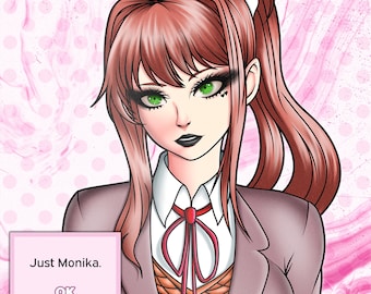 Just Monika. | Kawaii Waifu Anime Car Laptop Sticker Decal - Vinyl Sun, Weather, Water Resistant