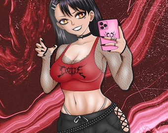 Goth Nagatoro | Kawaii Waifu Anime Car Laptop Sticker Decal - Vinyl Sun, Weather, Water Resistant