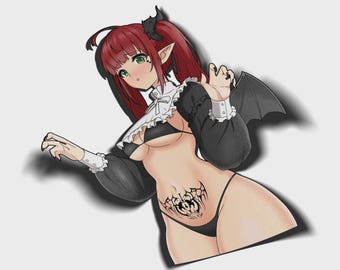 Succubus Marin Kitagawa Sticker, Liz-Kyun Cosplay, Goth Anime Demon Girl Gift