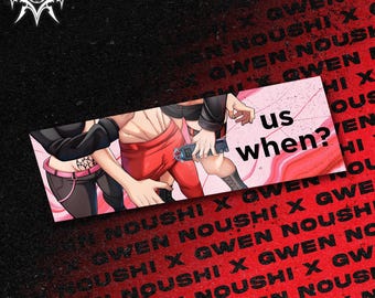 us when? | Vinyl Slap Bumper Car Laptop Sticker Decal, Goth Aesthetic, Goth Girls Gift, Sun, Weather, Water Resistant