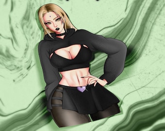 Goth Blonde Battle Healer Babe | Kawaii Waifu Anime Car Laptop Sticker Decal - Vinyl Sun, Weather, Water Resistant