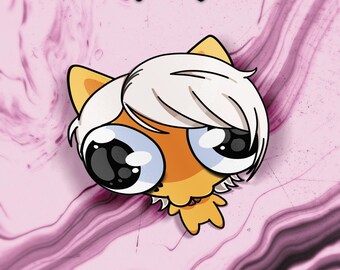 Chihime Silly Cat Meme Kiss Cut Sticker