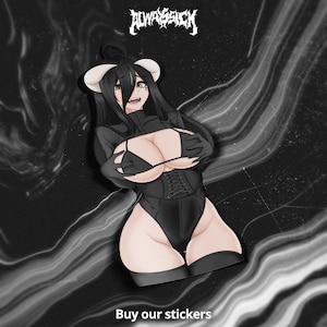Goth Albedo | Kawaii Waifu Anime Car Laptop Sticker Decal - Vinyl Sun, Weather, Water Resistant
