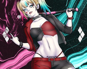 Harley Quinn Suicide Squad | Kawaii Waifu Anime Car Laptop Sticker Decal - Vinyl Sun, Weather, Water Resistant