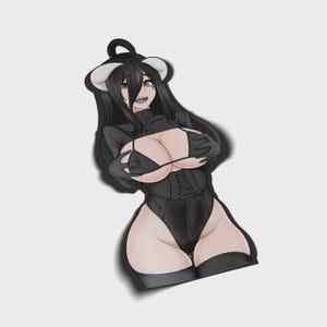 Adesivo de carro e laptop de anime Kawaii Waifu Albedo Goth - Vinil resistente ao sol, às intempéries e à água
