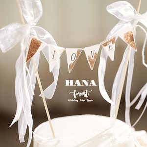 LOVE Wedding Cake Banner, Rustykalna ozdoba na tort weselny, Niestandardowe chorągiewki na tort, Spersonalizowana ozdoba na tort weselny, Girlanda na tort, ozdoba na deser