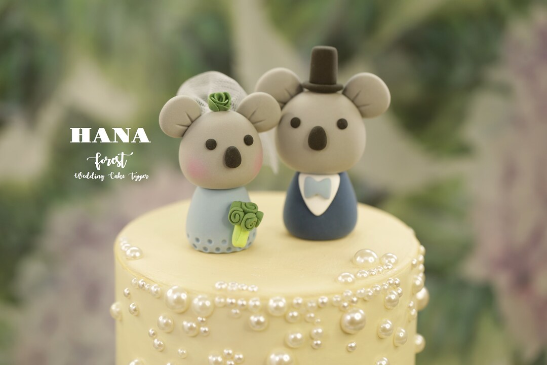 Koala Wedding Cake Topper,bride and Groom Cake Topper,handmade Couple Cake Topper,custom Wedding