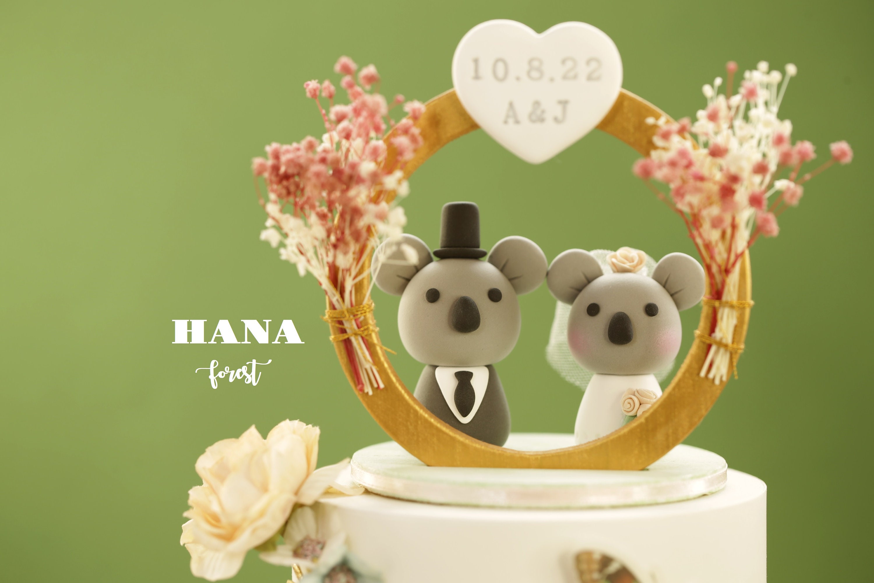Koala Wedding Cake Topperbride and Groom Cake Topperhandmade Etsy