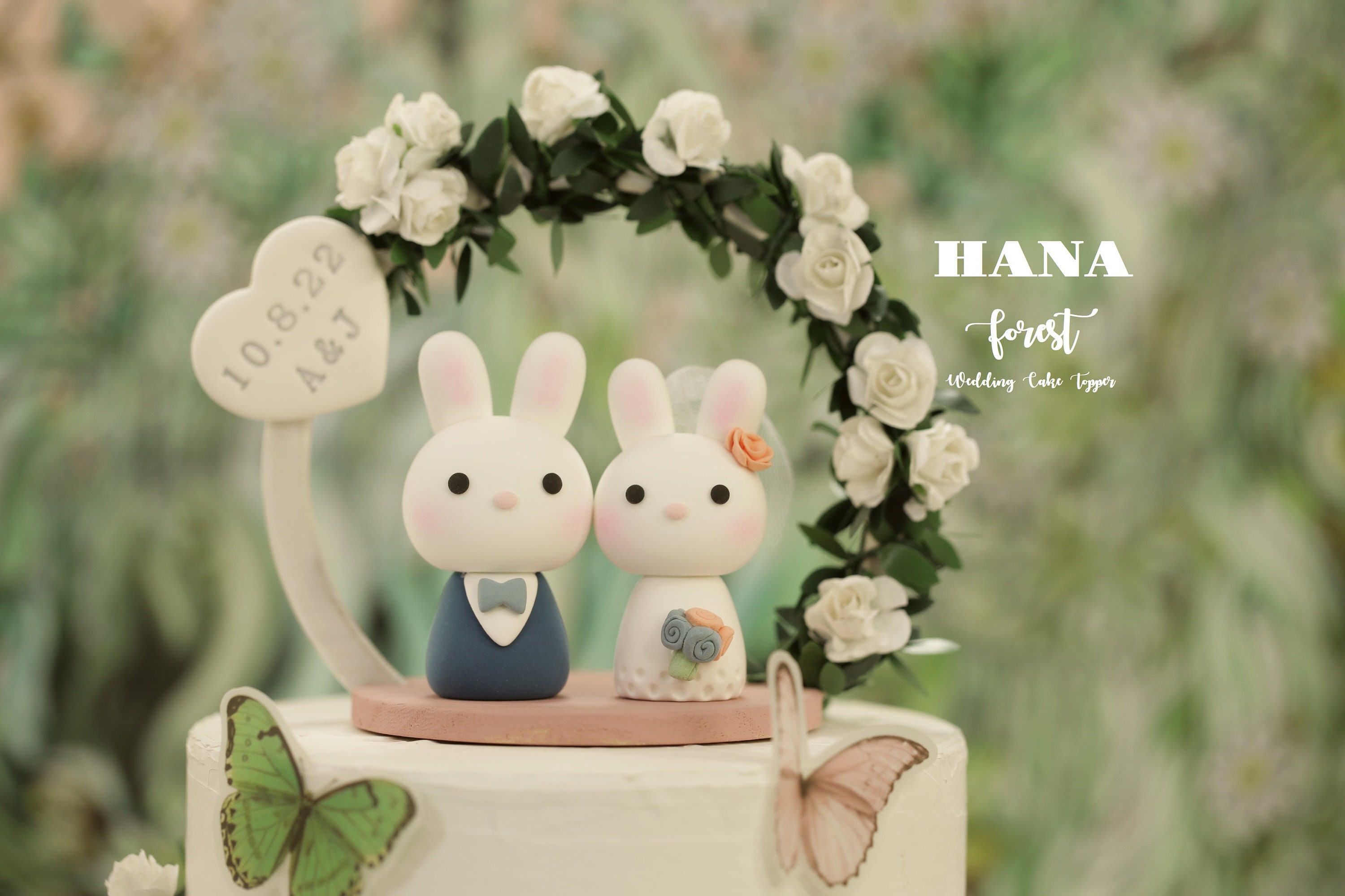 bunny wedding cake topper,bride and groom cake topper,rabbit wedding cake topper,custom wedding cake topper,birthday cake topper,anniversary