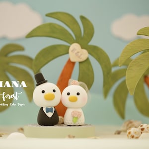 duck wedding cake topper,bride and groom cake topper,handmade couple cake topper,custom wedding cake topper,birthday cake topper,anniversary
