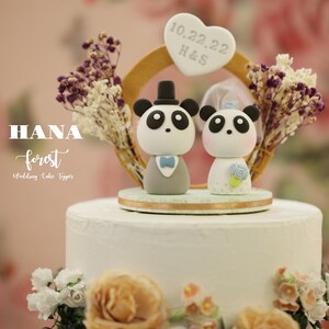 Panda Tortendeko,Brautpaar Tortenstecker,Hochzeitstorte Topper,Brautpaar Tortenstecker,Hochzeitstorte Topper,Jubiläum Topper, Hochzeitstorte Topper, Hochzeitstorte Topper