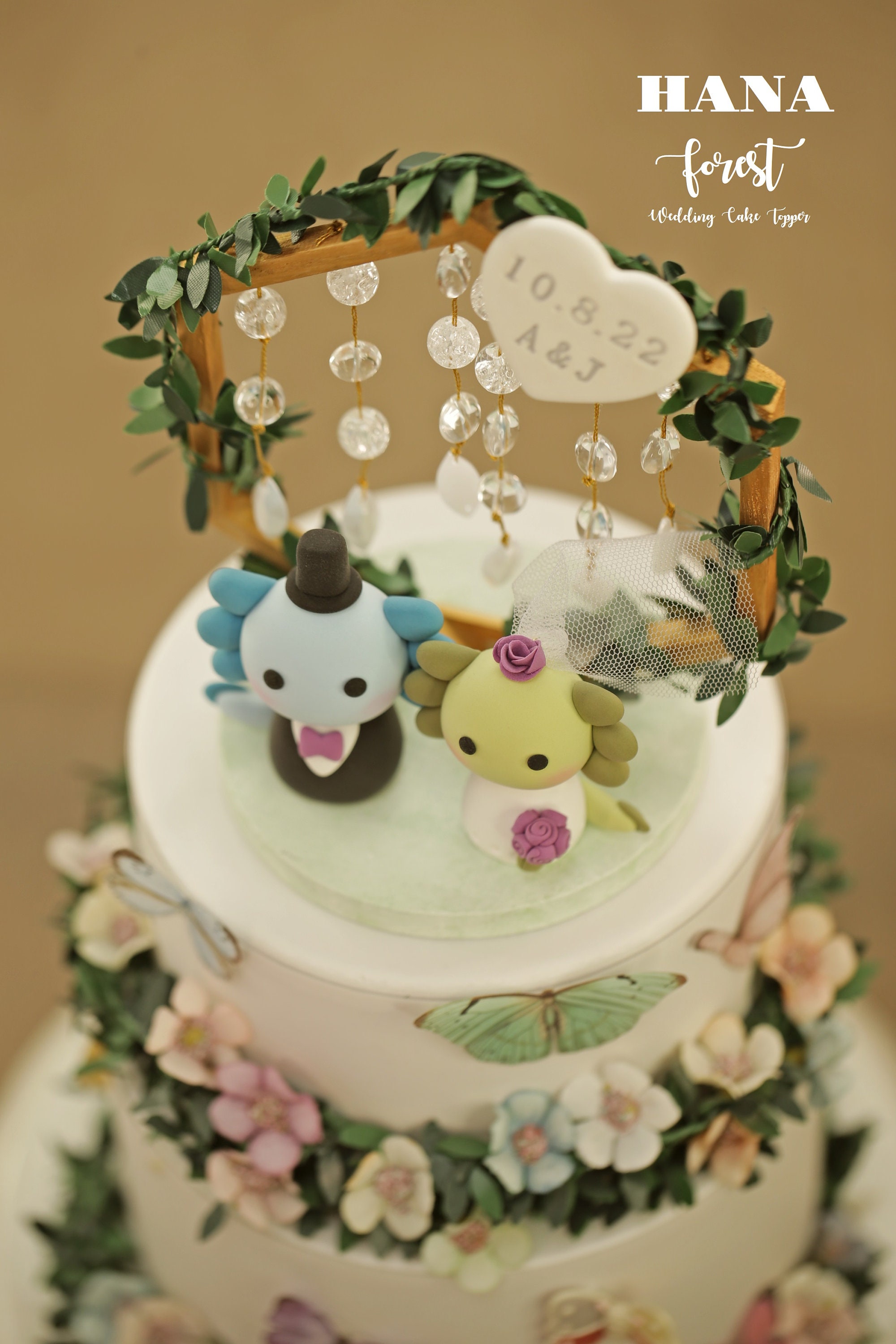 Axolotl Wedding Cake Topper,bride and Groom Cake Topper,handmade Couple  Cake Topper,custom Wedding Cake Topper,birthday Cake Topper 