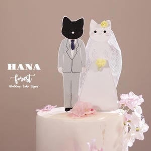 kitty cake topper,calico cat and tabby cat cake topper,couple cake topper,birthday cake topper,bride and groom,custom pets cake topper