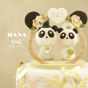 panda wedding cake topper,bride and groom cake topper,couple cake topper,custom wedding cake topper,birthday cake topper,anniversary topper