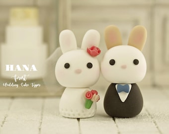 bunny wedding cake topper,bride and groom cake topper,rabbit wedding cake topper,custom wedding cake topper,birthday cake topper,anniversary
