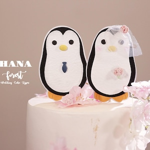 penguins bride and groom cake topper,love birds couple wedding cake topper,Mr & Mrs cake topper,custom cake topper,birthday cake topper