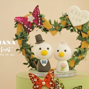 duck wedding cake topper,bride and groom cake topper,handmade couple cake topper,custom wedding cake topper,birthday cake topper,anniversary