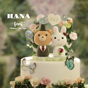 Hase und Bär Hochzeitstorte Topper,Braut und Bräutigam Kuchen Topper,Hochzeitstorte Topper,Hochzeitstorte Topper, Geburtstagstorte Topper, Hochzeit Tortendeko