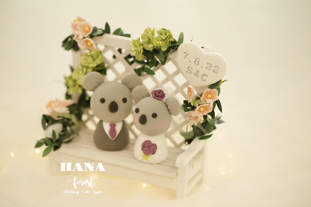 Figurines Gâteau Mariage Couple Mariée - Décoration Résine 17cm Blanche