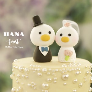 duck wedding cake topper,bride and groom cake topper,handmade couple cake topper,custom wedding cake topper,birthday cake topper,anniversary