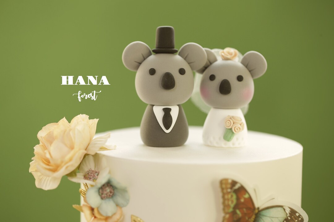 Koala Wedding Cake Topper,bride and Groom Cake Topper,handmade Couple Cake Topper,custom Wedding