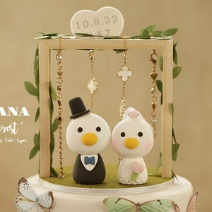 Ente Hochzeitstorte Topper,Braut und Bräutigam Kuchen Topper,handgemachte paar Kuchen Topper,benutzerdefinierte Hochzeitstorte Topper,Geburtstagstorte Topper,Jubiläum