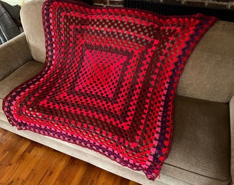 Red and Pink Blanket - Etsy
