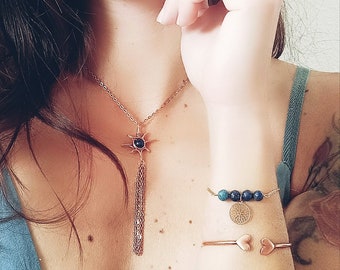 Mala bracelet ''GOOD MOOD'' in Lapis Lazuli. Natural energy stone beneficial for the mind