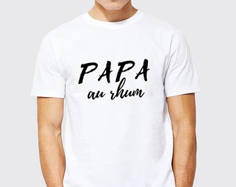 PAPA au Rhum: Men's T-SHIRT 100% handmade with paint