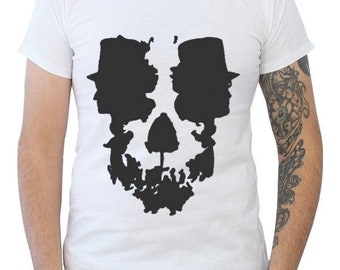 SKULL Men's T-shirt - 100% handmade with paint