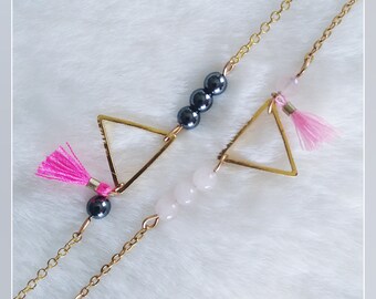 TIXI bracelet in Hematite or Rose Quartz