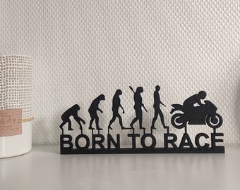 Déco "Born to race" à poser, Cadeau motard,  Déco moto, Déco à poser décoration, Idée cadeau moto, impression 3D