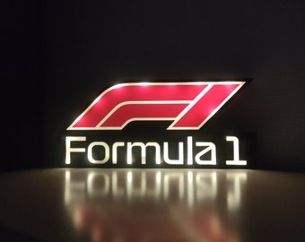 Logo Formula One lumineux, Déco à poser F1, Cadeau, Déco Formule 1