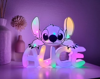 Petite lampe de chevet Disney CAN O & Stitch, veilleuse, lampe de table,  chambre d'enfant, sommeil, ornements décoratifs personnalisés