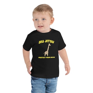 Jiu Jitsu Protect Your Neck! Toddler Short Sleeve Tee, Funny Jiu Jitsu Kids Clothes, Cute BJJ t-shirts