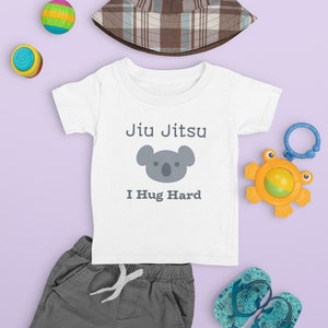 Jiu Jitsu I Hug Hard, Toddler Short Sleeve Tee, Funny Jiu Jitsu Kids Clothes, Cute BJJ t-shirts