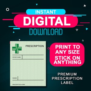 Prescrizione Vino Whisky Rum Vodka Etichetta Rosso Bianco Rosa Baileys Download digitale Regalo divertente Compleanno Anniversario Cioccolatini Natale