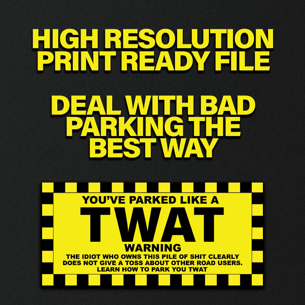 Bad Parking Cards Violation Digital Download Printable You've Parked ...