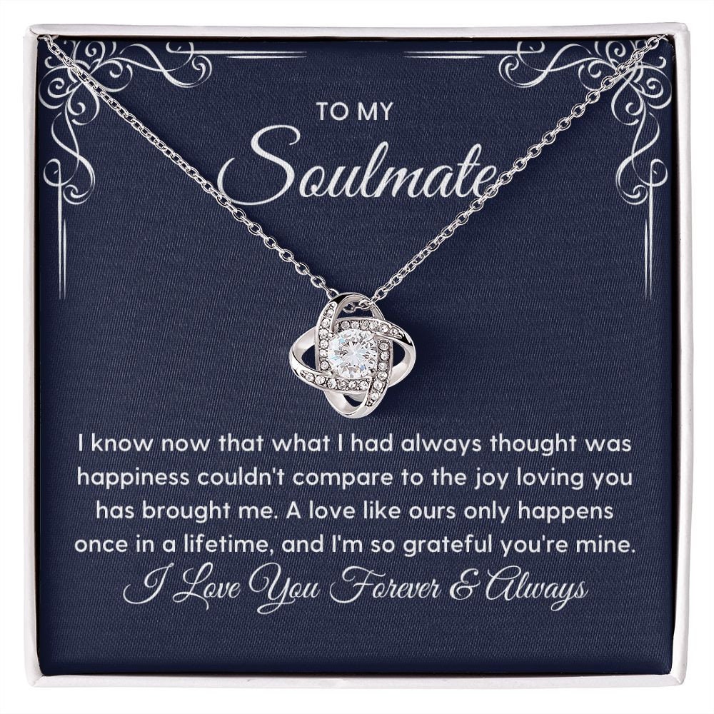 Soulmate Necklace, Love Knot Necklace, Girlfriend and Wife Gift