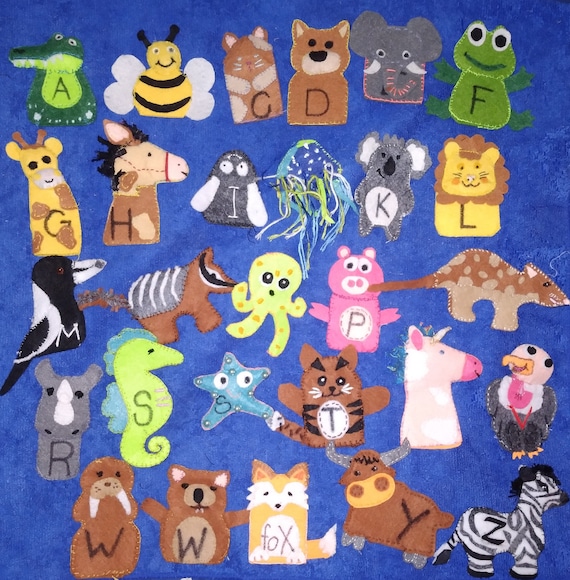 Alphabet Finger Puppet Animals - Etsy Alphabet Finger Puppet Animals - Etsy