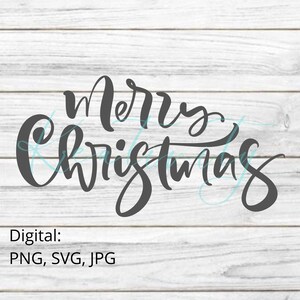 Merry Christmas Minimalistic DIGITAL DOWNLOAD , xmas logo lettering: png, jpg, svg