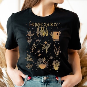 Herbology T-Shirt: Wizard School Botanical Design  | Wizard School T-Shirt | Bookish Pottery Shirt | Subtle Potter Shirt