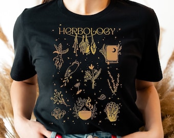 Herbology T-Shirt: Wizard School Botanical Design  | Wizard School T-Shirt | Bookish Pottery Shirt | Subtle Potter Shirt