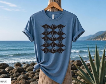 Manta ray pattern T-Shirt, Gift for diver
