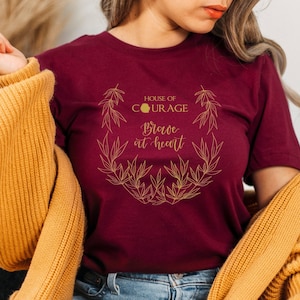 Red house with lion HP Shirt, Wizard School Shirt, Unisex, Universal Vacation Shirt, Potterhead Gift, Bookworm Shirt