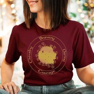 Lion House Shirt with florals, Wizard School Shirt, Unisex, Universal Vacation Shirt, Potterhead Gift, Bookworm Shirt